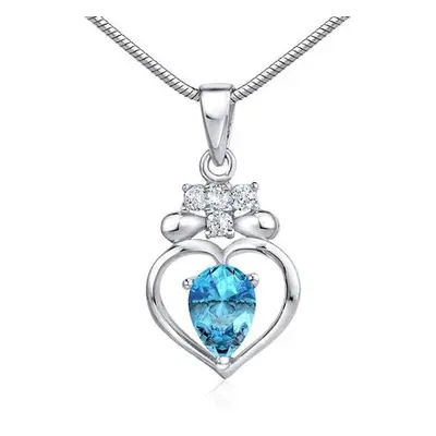 SILVEGO Stříbrný přívěsek s pravým přírodním topazem Swarovski Gemstone JJJP88TB