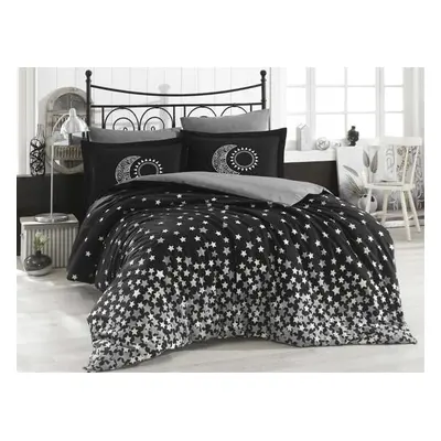 L'essentiel Maison Poplin Double Quilt Cover Set Star's - Black BlackWhite