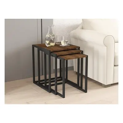 Hanah Home Nesting Table (3 Pieces) Tali - Black, Walnut BlackWalnut