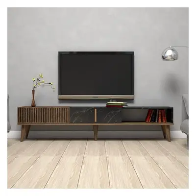 Hanah Home TV Stand Milan - Walnut, Black WalnutBlack