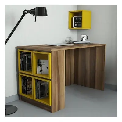 Hanah Home Study Desk Box - Walnut, Yellow WalnutYellow