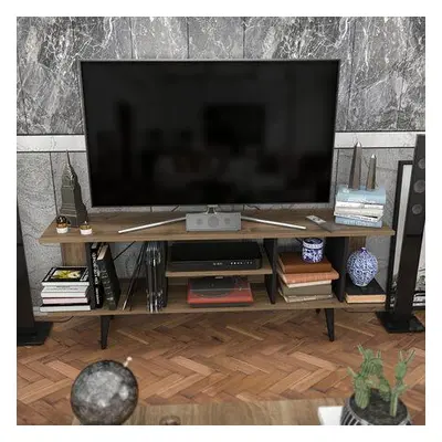 Hanah Home TV Stand Akya - Walnut, Black WalnutBlack