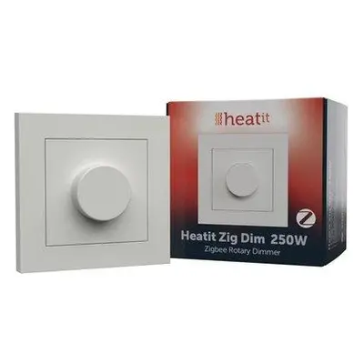 HEATIT Zig Dim 250W White RAL 9003, Zigbee otočný stmívač