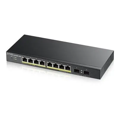 Zyxel GS1900-10HP v2 10-port Desktop Gigabit Web Smart switch: 8x Gigabit metal + 2x SFP, IPv6, 