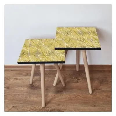 Hanah Home Nesting Table (2 Pieces) 2SHP239 - Yellow YellowWhite