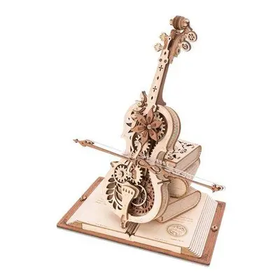 RoboTime dřevěné mechanické puzzle Kouzelné violoncello (elektrický pohon)