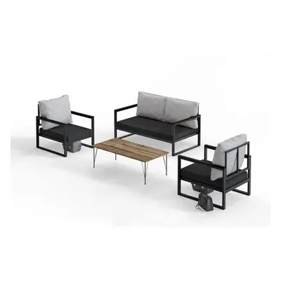 Hanah Home Garden Lounge Set MTLKNP001 AnthraciteBlack