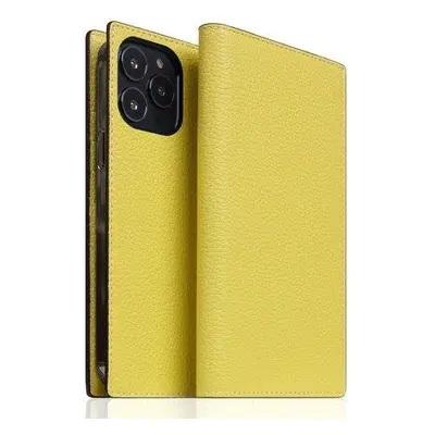 SLG Design puzdro D8 Neon Full Grain Leather Diary pre iPhone 14 Pro Max - Lemon