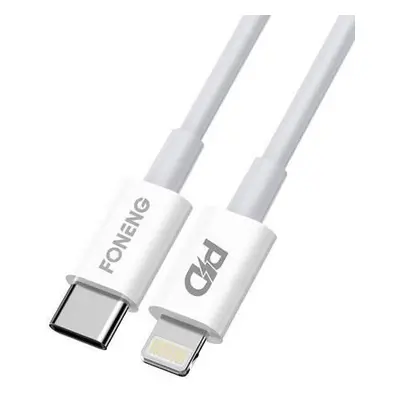 Kabel USB-C pro Lighting Foneng X31, 3A, 2M (bílý)