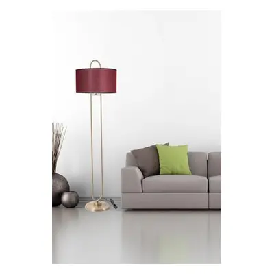 Opviq Floor Lamp Elips Lambader Eskitme Ayak Hasır Bordo Abajurlu Claret Red