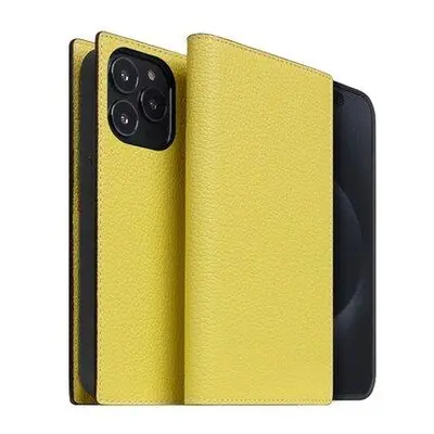 SLG Design puzdro D8 Neon Full Grain Leather Diary pre iPhone 15 Pro - Lemon