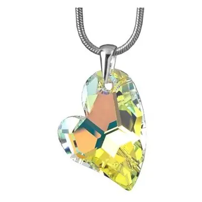 SILVEGO Stříbrný přívěsek Srdce Devoted 2 U Crystal AB se Swarovski Crystals LSW146P