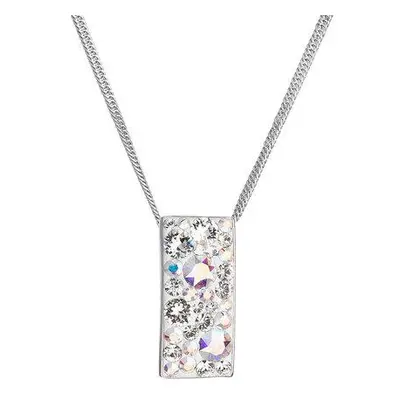 Evolution Group Stříbrný náhrdelník se Swarovski krystaly obdélník 32074.2 ab efekt