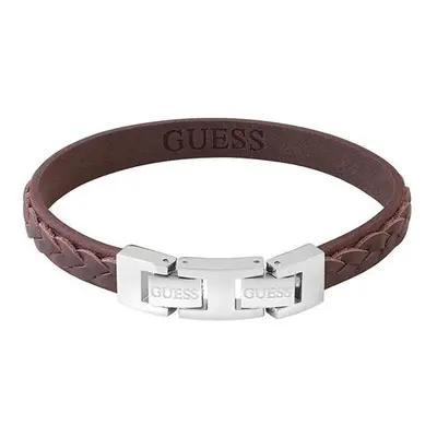 Guess Stylový náramek z pravé hnědé kůže Tuson JUMB02143JWSTTMT