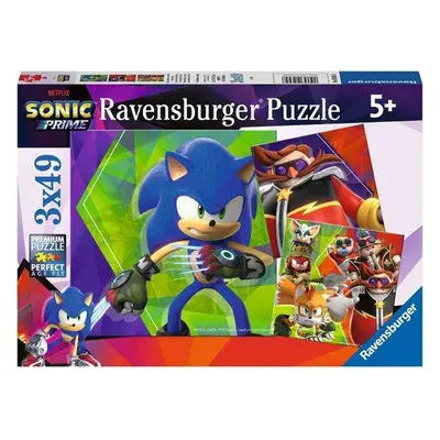 RAVENSBURGER Puzzle Sonic Prime 3x49 dílků