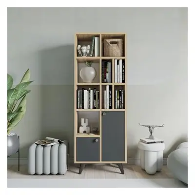 Hanah Home Bookshelf Lasko AnthraciteOak