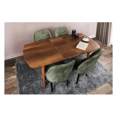 Hanah Home Extendable Dining Table Retro 1191 Walnut