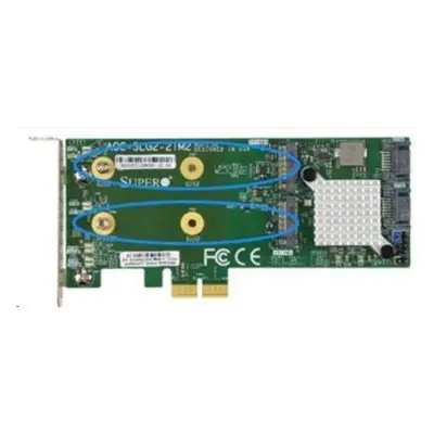 Supermicro 2x M.2 SATA HW RAID1 Carrier Card, AOC-SLG2-2TM2-O