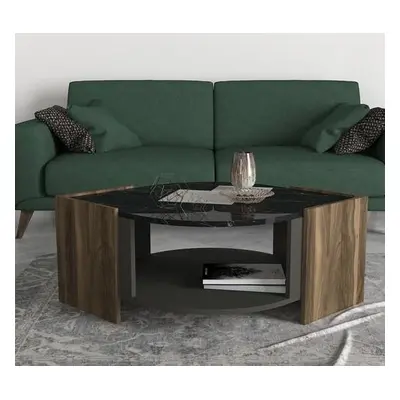 Hanah Home Coffee Table Marbel WalnutGreyBlack