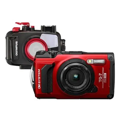 Digitální fotoaparát OM SYSTEM TG-7 red diving kit - limitovaná edice