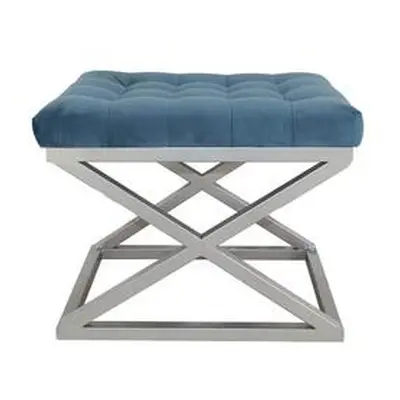 Atelier del Sofa Pouffe Capraz - Silver, Blue SilverBlue