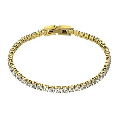 Marc Malone Tenisový pozlacený náramek Tessa White Bracelet MCB23057G