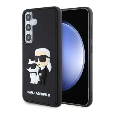 Karl Lagerfeld 3D Rubber Karl and Choupette kryt Samsung Galaxy S24 černý