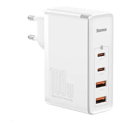 Cestovní nabíječka Baseus GaN2 Pro Quick 2x USB 2x USB-C, 100W, EU (bílá)