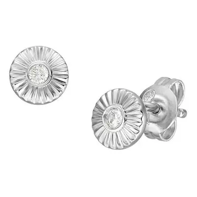 Fossil Elegantní stříbrné náušnice s krystalem Circle JFS00617040