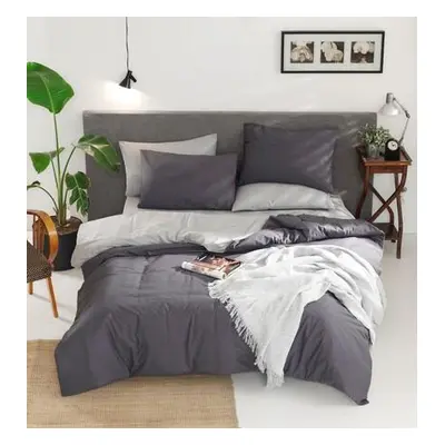 L'essentiel Maison Ranforce Double Quilt Cover Set Çift Yönlü - Fume, Grey FumeGrey