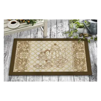 Aberto Design Pvc Doormat Tea Set Multicolor