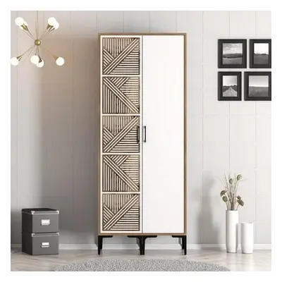 Hanah Home Wardrobe Kumsal PS - Walnut, White WalnutWhite