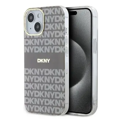 DKNY PC/TPU Repeat Pattern Tonal Stripe Magsafe Zadní Kryt pro iPhone 14 Beige