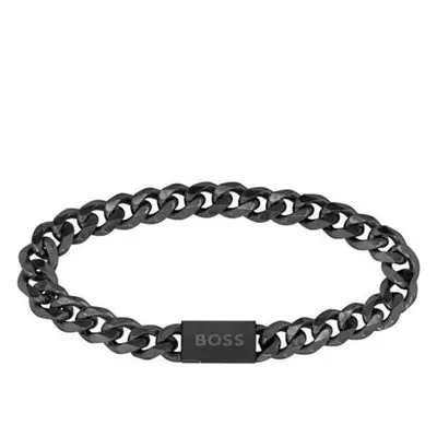 Hugo Boss Stylový černý náramek pro muže Chain Link 1580145 19 cm