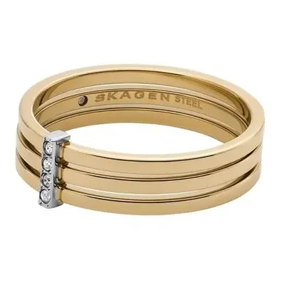 Skagen Elegantní pozlacený prsten Kariana SKJ1672998 50 mm