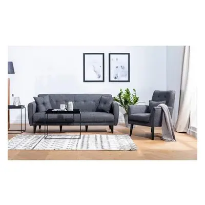 Atelier del Sofa Sofa-Bed Set ARİA-TAKIM1-S 1053 Anthracite