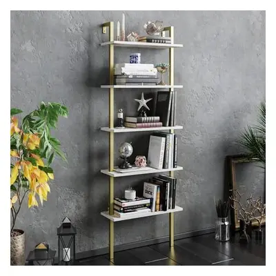 Hanah Home Bookshelf Piante - White, Gold WhiteGold