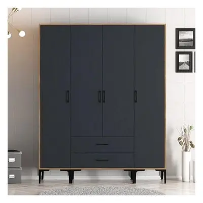 Hanah Home Wardrobe Kumsal STS - Walnut, Anthracite WalnutAnthracite