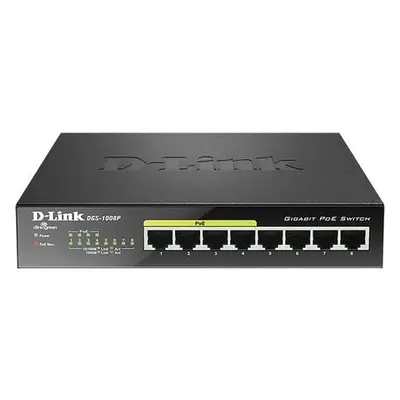 D-Link DGS-1008P 8x 1000 Desktop Switch,4PoE port, DGS-1008P/E