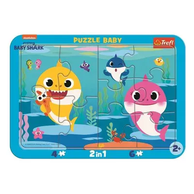 TREFL Baby puzzle Baby Shark: Šťastní žraloci 2v1, 10 dílků