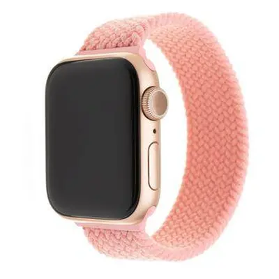 Elastický nylonový řemínek FIXED Nylon Strap pro Apple Watch 38/40/41mm, velikost L, růžový