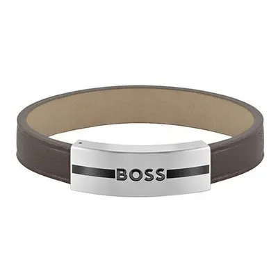 Hugo Boss Fashion kožený hnědý náramek 1580496 19 cm