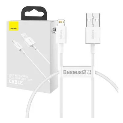 Kabel USB na Lightning řady Baseus Superior, 2,4 A, 0,25 m (bílý)