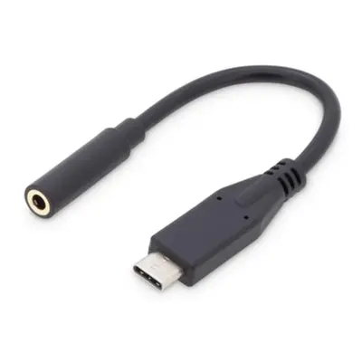 Digitus Kabelový audio adaptér USB typu C, typ C - 3,5 mm M/F, 0,2 m, zvukový vstup / výstup, ve