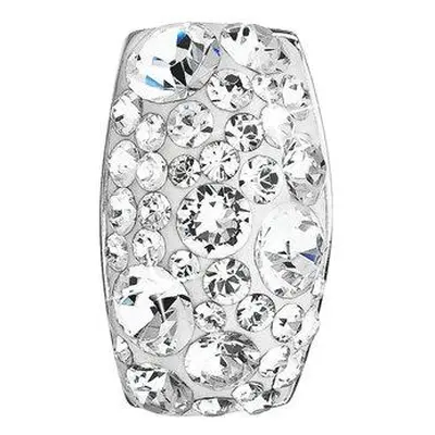 Evolution Group Stříbrný přívěsek s krystaly Swarovski bílý obdélník 34194.1, crystal