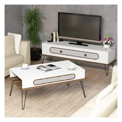 Hanah Home Living Room Furniture Set Ekol - White