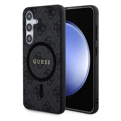 Guess PU Leather 4G Colored Ring MagSafe Zadní kryt Samsung Galaxy S24+ černý