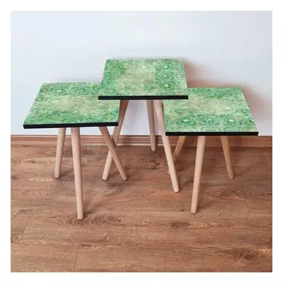 Hanah Home Nesting Table (3 Pieces) 3SHP245 - Green GreenGoldWhite