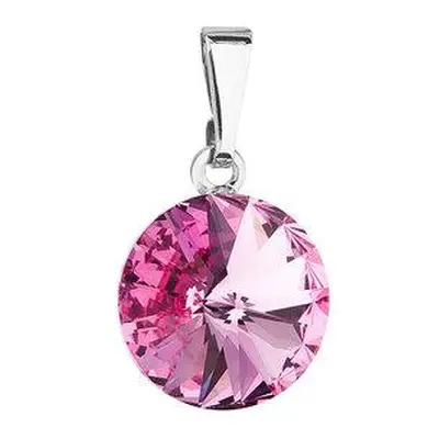 Evolution Group Přívěsek bižuterie se Swarovski krystaly růžový kulatý 54001.3 rose