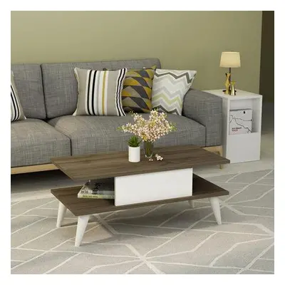 Hanah Home Coffee Table Beta - Walnut, White WalnutWhite